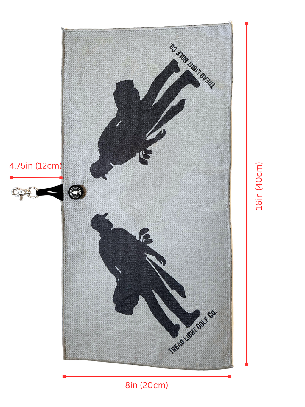 Magnetic Golf Towel w/ Quick Release Clasp - Grey & Black
