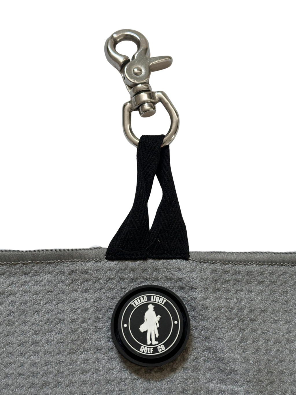 Magnetic Golf Towel w/ Quick Release Clasp - Grey & Black