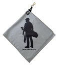 Magnetic Golf Towel w/ Quick Release Clasp - Grey & Black