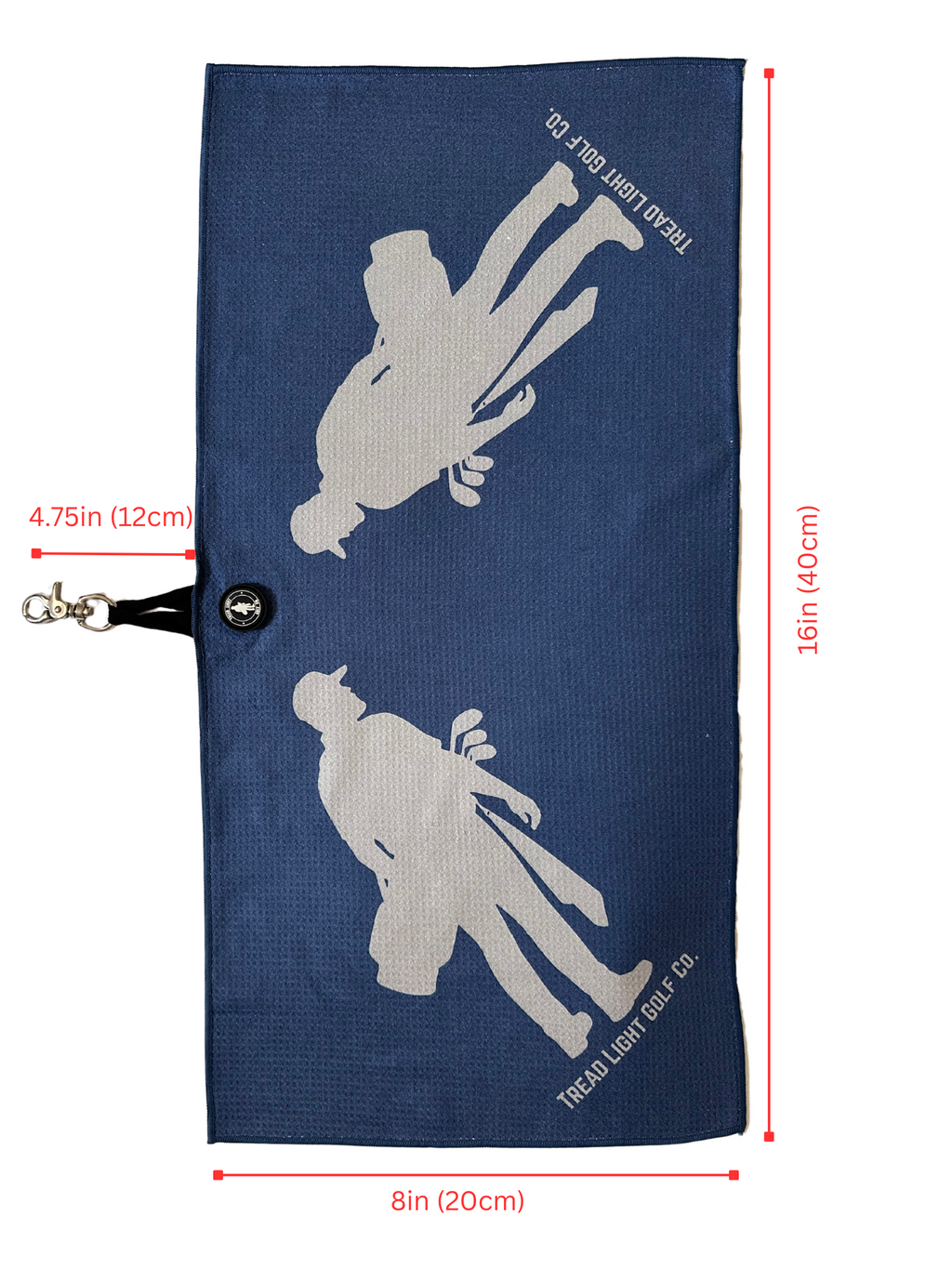 Magnetic Golf Towel w/ Quick Release Clasp - Navy & Grey