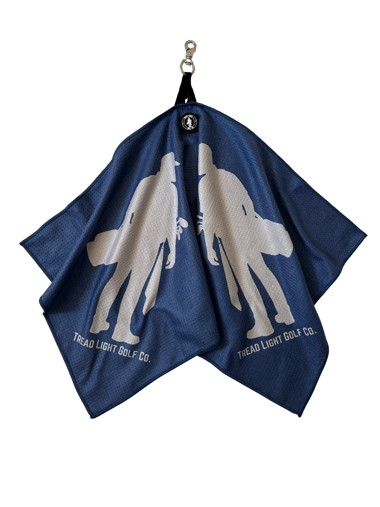 Magnetic Golf Towel w/ Quick Release Clasp - Navy & Grey