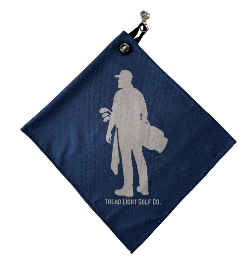 Magnetic Golf Towel w/ Quick Release Clasp - Navy & Grey